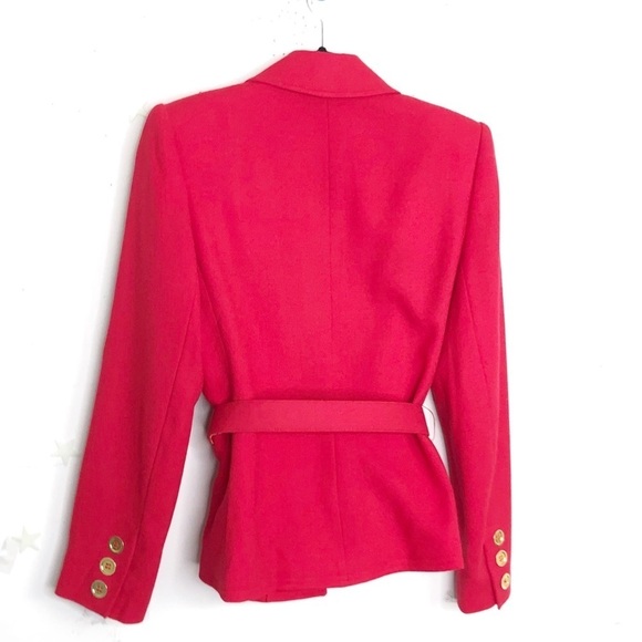 HERBERT Grossman red tailored wool belted jacket - Picture 9 of 11
